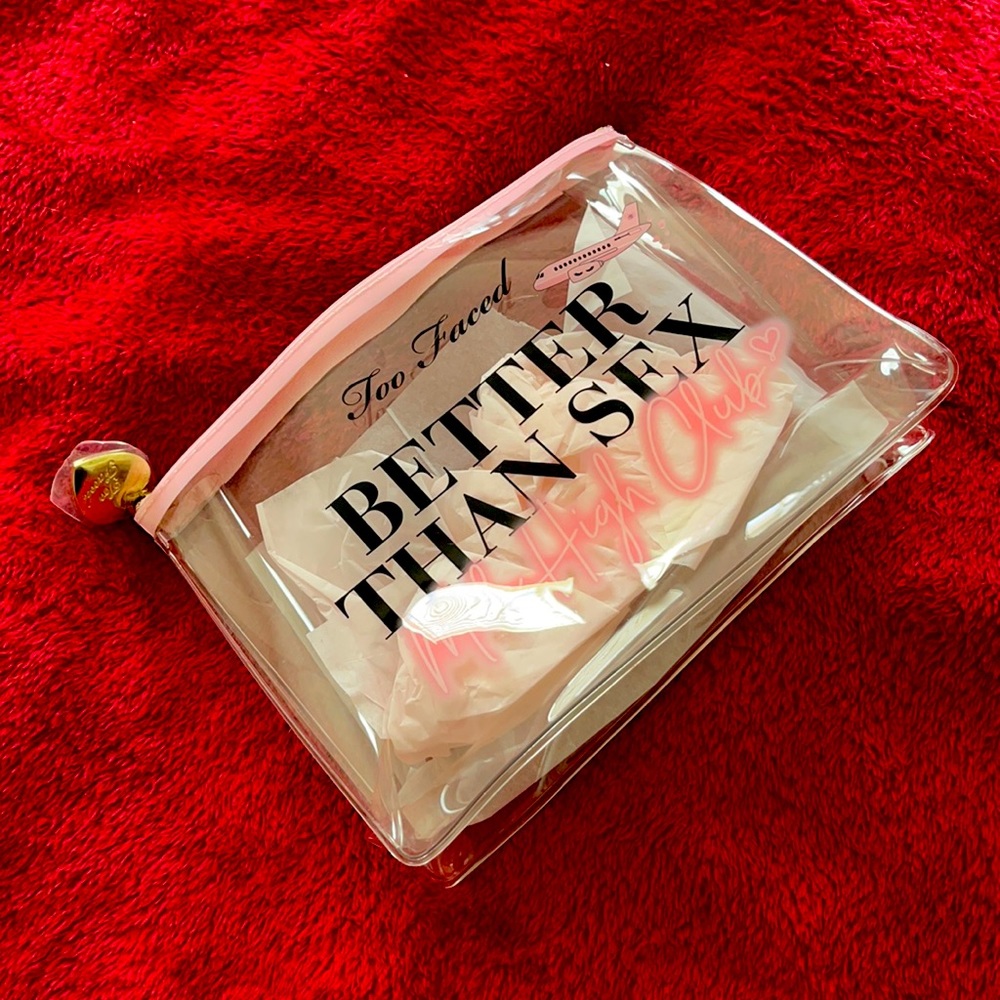 Super Cute Too Faced Clear Makeup Bag